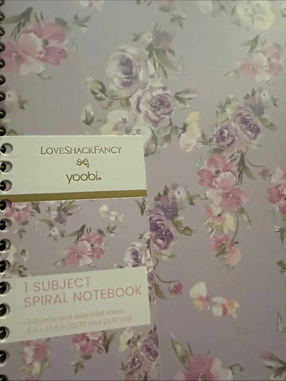 LoveShackFancy x Target Lavender Floral Spiral Notebooks (3) - Picture 2 of 2